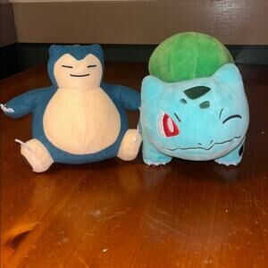 Pokemon Snorlax and Bulbasaur Plush Bundle